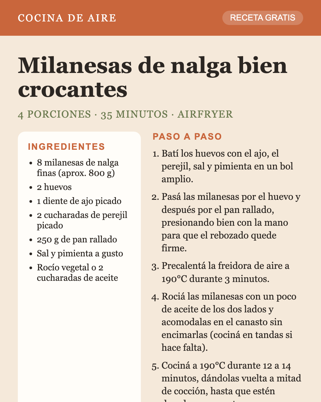 Receta: milanesas bien crocantes